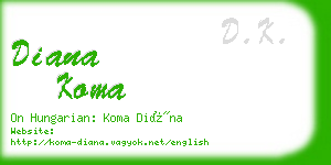 diana koma business card